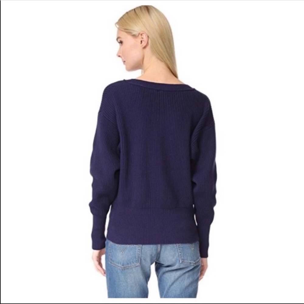 Free People Navy Blue Ribbed Sweater - Picture 3 of 6